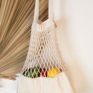 Natural Cotton Mesh Grocery Bag - Large