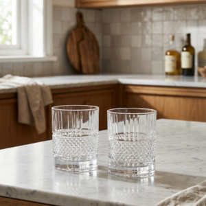 360-Degree Rotating Whiskey & Cocktail Glass Set – 2-Piece 300ml
