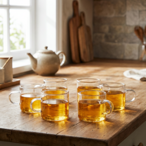 6-Piece Glass Espresso Mug Set with Handles