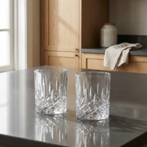 360-Degree Rotating Whiskey & Cocktail Glass Set – 2-Piece 300ml