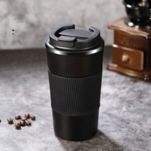 Black 500ml Stainless Steel Travel Mug