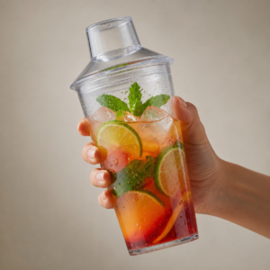 Shatterproof Clear Cocktail Shaker 700 ml (24 oz) - Leakproof Drink Mixer
